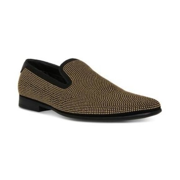 Steve Madden Men's Mezmoryz Stud Smoking Slipper - Black/gold, Size 8 - NO BOX - Picture 1 of 5